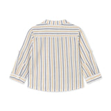 Mayoral Baby Boy Striped Mao Collar l/s Linen Shirt ~ Peach