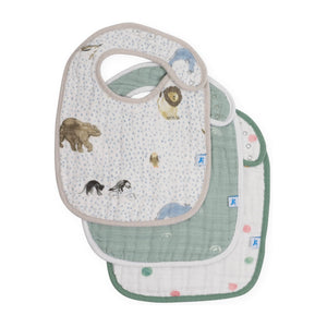Little Unicorn Cotton Muslin Classic Bib 3 Pack ~ Party Animals