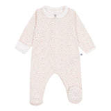 Petit Bateau Front Zip Floral Print Footie w/ Collar ~ Multi