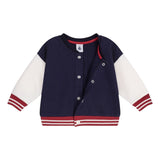 Petit Bateau Baby Varsity Jacket ~ Navy/White