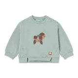 Mayoral Baby Girl Parisian Poodle Sweatshirt & Leopard Print Corduroy Pants Set ~ Anise/Walnut