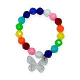 Sadie's Moon Rainbow Bead Charm Bracelet ~ Glitter Butterfly