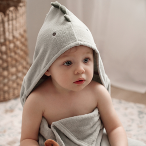 Elegant Baby Hooded Bath Wrap ~ Dinosaur
