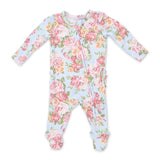 Angel Dear 2 Way Zipper Ruffle Back Footie ~ Angeline Floral