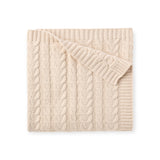 Elegant Baby Horseshoe Cable Knit Blanket ~ Rainy Day