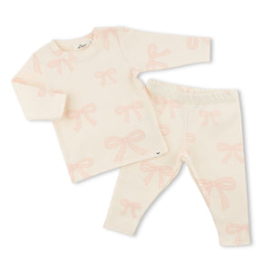 Oh Baby! Big Bows 2pc Set ~ Pink/Milk
