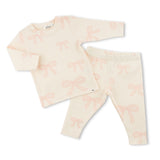 Oh Baby! Big Bows 2pc Set ~ Pink/Milk