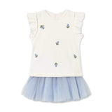 Mayoral Baby Girl Embroidered Top & Tulle Skirt Set ~ Sky