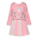 Baby Sara Shine Tulle Twofer Dress ~ Pink Multi