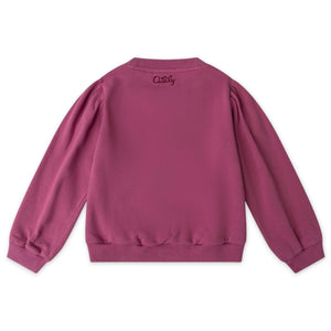 Oilily Girls Honny Perfume Embroidered Sweatshirt ~ Red Violet
