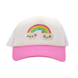 Bari Lynn Toddler Trucker Hat ~ Rainbow Cloud/Pink