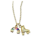 Bottleblond Roller Skate & Rainbow Charm Necklace