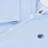 Petit Bateau Front Snap Striped Footie ~ Blue/White