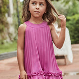 Mayoral Girls Pleated Dress w/ Frills ~ Orchid