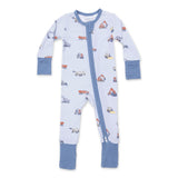 Angel Dear 2 Way Zipper Convertible Romper ~ Construction Vehicles