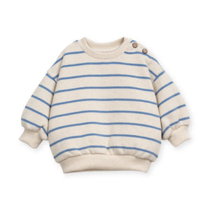 Play Up Baby Striped Sweatshirt ~ Natural/Watercolor Blue