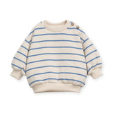 Play Up Baby Striped Sweatshirt ~ Natural/Watercolor Blue