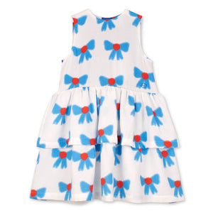 Wynken Fancy Bow Print Dress ~ White