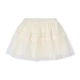 Mayoral Girls Flutter Sleeve T-Shirt & Plumeti Tulle Skirt Set ~ Natural