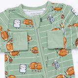 Angel Dear 2 Way Zipper Convertible Romper ~ Footballs Playing Football