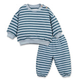 Play Up Baby Striped Sweatshirt & Sweatpants Set ~ Blue/Teal
