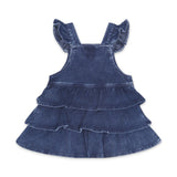 Huxbaby Dreamy Denim Overall Dress & Ribbed l/s Top Set ~ Blue Denim/Ink Stripe