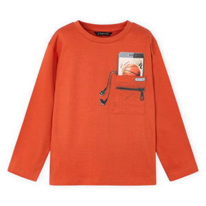 Mayoral Boys l/s Phone T-Shirt ~ Orange