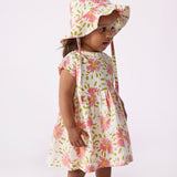 Petit Bateau Baby Sleeveless Big Flower Print Dress ~ White Multi