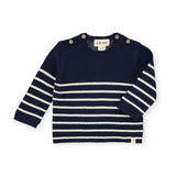 Me & Henry Baby Breton Knit Sweater ~ Navy/Cream Stripe