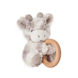 Elegant Baby Plush Giraffe Wooden Ring Rattle