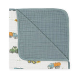 Little Unicorn Cotton Muslin Quilt ~ Work Trucks