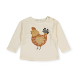 Bean's Barcelona l/s Chicken T-Shirt, Velour Jacket & Joggers Set ~ Ecru/Sand