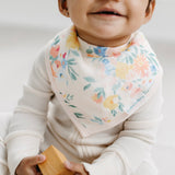 Loulou Lollipop Muslin Bandana Bib Set ~ Floral Bouquet