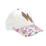 Bari Lynn Trucker Hat ~ Lightening Bolt/Fun Print