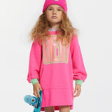 Billieblush Hey! Hooded Sweatshirt Dress ~ Pink