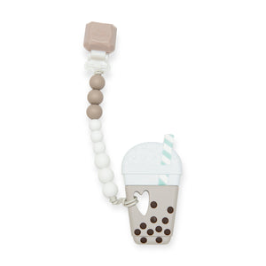 Loulou Lollipop Silicone Teether Gem Set ~ Milk Bubble Tea