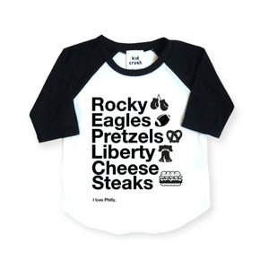 Rocky Eagles Baby Raglan Tee ~ White/Black