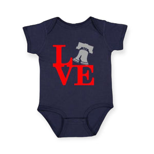 LOVE Liberty Bell Onesie ~ Navy