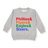 Philly Teams Crewneck Sweatshirt ~ Heather Grey