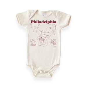 Maptote Philadelphia Map Onesie