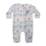 Little Mish Splatter Heart Zip Footie ~ White Multi