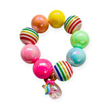 Sadie's Moon Bubblegum Bead Bracelet ~ Rainbow Unicorn