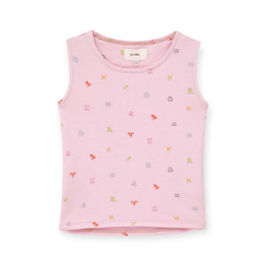 DL1961 Marcie Embroidered Tank Top ~ What's Your Sign/Pink