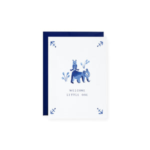Mr. Boddington's Studio Welcome Little Bear Petite Baby Card