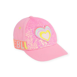 Billieblush Girls Twill Baseball Cap w/ Embroidered Heart ~ Medium Pink
