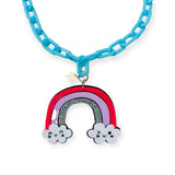 Sadie's Moon Kawaii Charm Necklace ~ Rainbow