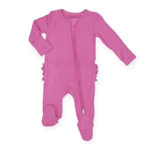 Angel Dear 2 Way Ruffle Zipper Footie ~ Fancy Pink