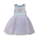 Petite Hailey Pink Star Tutu Dress ~ Light Blue