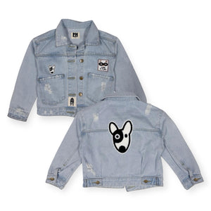 Petite Hailey Dog Patch Denim Jacket