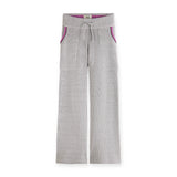 Scotch & Soda Girls Hooded Knit Pullover & Pants Set ~ Grey Melange/Purple